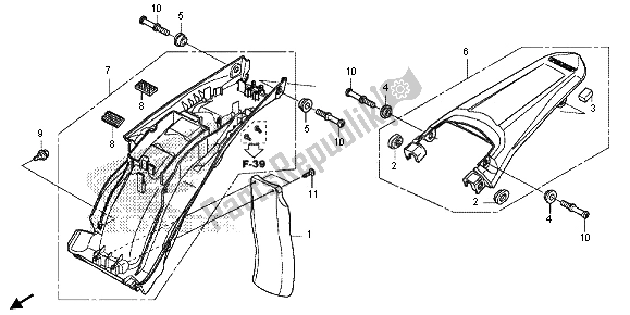 Todas las partes para Guardabarros Trasero de Honda CRF 250L 2013