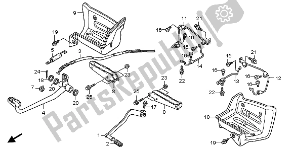 All parts for the Pedal & Step & Mudguard of the Honda TRX 250 EX Sporttrax 2001