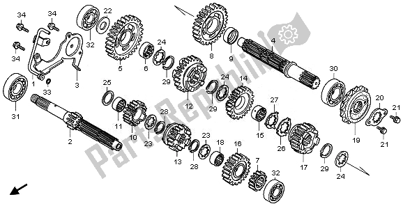 All parts for the Transmission of the Honda VT 750 SA 2010