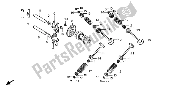 All parts for the Camshaft & Valve of the Honda SH 300A 2007