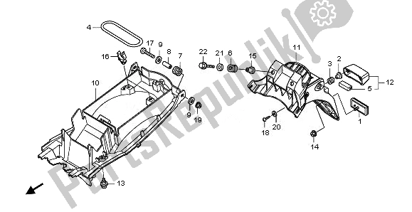 All parts for the Rear Fender of the Honda CBF 1000F 2010
