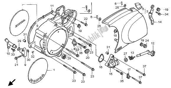 Todas las partes para Cubierta Izquierda Del Cárter de Honda VT 1100C3 1999