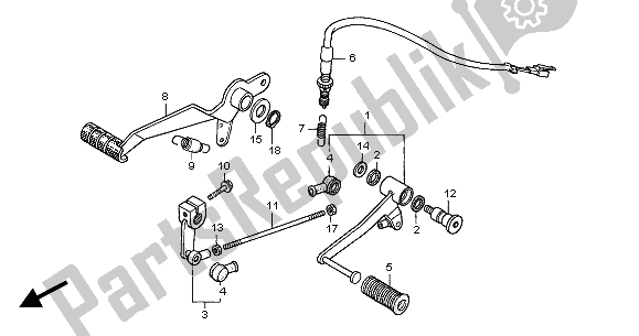 Alle onderdelen voor de Rempedaal & Verander Pedaal van de Honda CBF 600S 2004