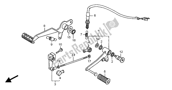 Tutte le parti per il Pedale Del Freno E Cambio Pedale del Honda CBF 600S 2004