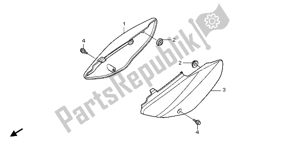 All parts for the Side Cover of the Honda CRF 70F 2008