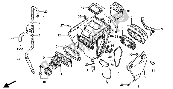 Toutes les pièces pour le Purificateur D'air du Honda XR 400R 2001