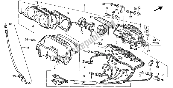 Wszystkie części do Metr (kmh) Honda CBR 1000F 1987