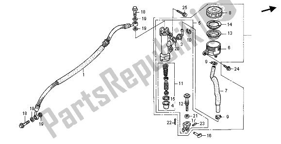 Wszystkie części do G?ówny Cylinder Hamulca Tylnego Honda CBR 600F 1996