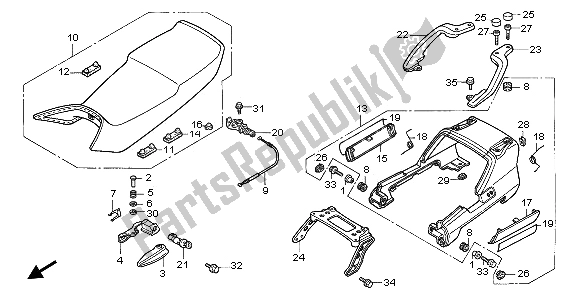 All parts for the Seat of the Honda ST 1100A 1995