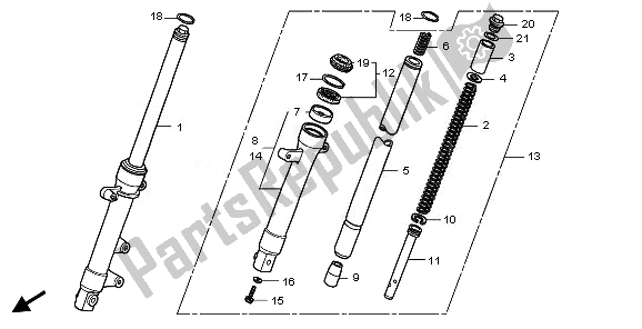 Alle onderdelen voor de Voorvork van de Honda CBR 125 RW 2010