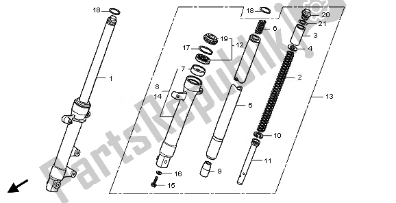 All parts for the Front Fork of the Honda CBR 125 RW 2010