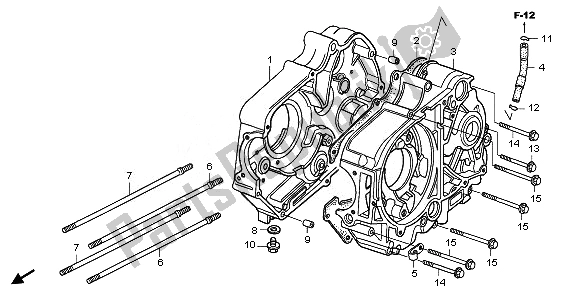 All parts for the Crankcase of the Honda CRF 50F 2011