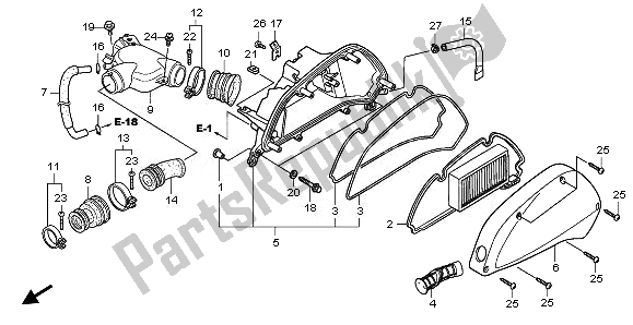 All parts for the Air Cleaner of the Honda SH 125 2011