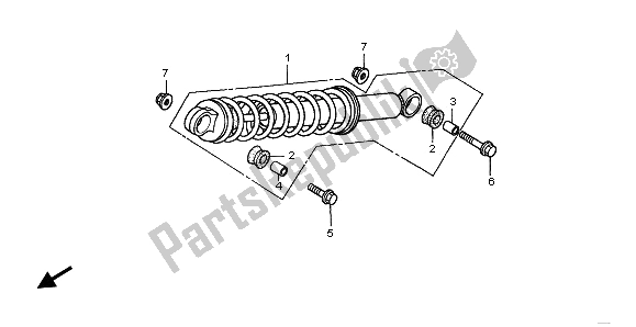 All parts for the Rear Cushion of the Honda XR 50R 2003