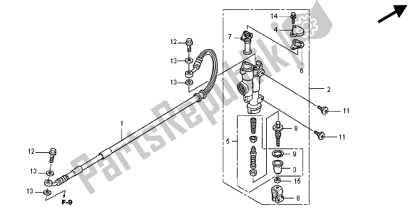 All parts for the Rr. Brake Master Cylinder of the Honda CRF 450R 2003