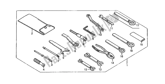 Tutte le parti per il Utensili del Honda ST 1100 1992