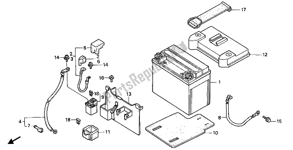 Tutte le parti per il Batteria del Honda VFR 750F 1992