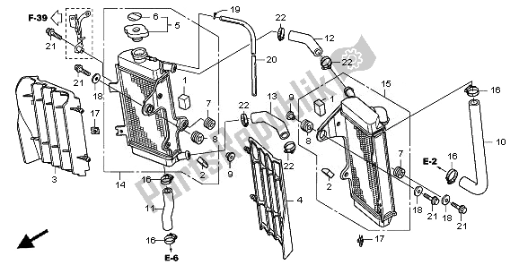 Alle onderdelen voor de Radiator van de Honda CRF 250R 2010