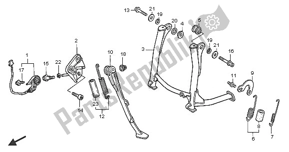 All parts for the Stand of the Honda VFR 800 2005