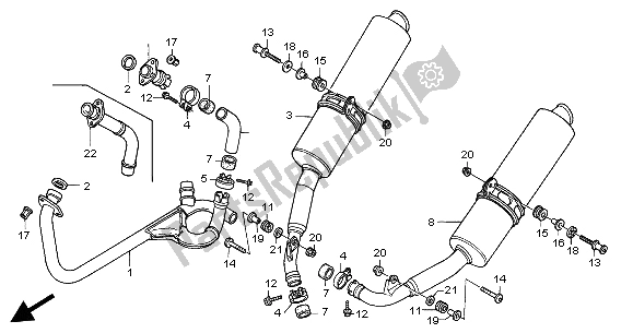 Tutte le parti per il Silenziatore Di Scarico del Honda VTR 1000 SP 2004