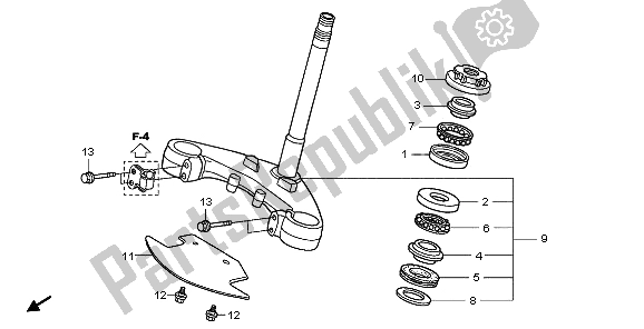 Todas as partes de Haste De Direção do Honda XL 125V 2006