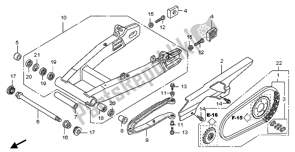 All parts for the Swingarm & Chain Case of the Honda CB 1300 SA 2007