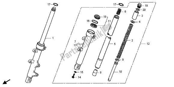 Wszystkie części do Przedni Widelec Honda CBR 125 RT 2013
