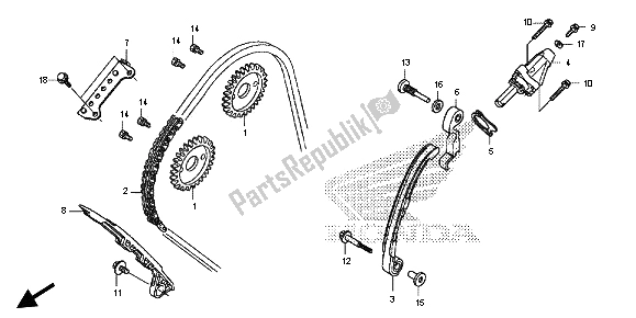 All parts for the Cam Chain & Tensioner of the Honda CB 600F Hornet 2013