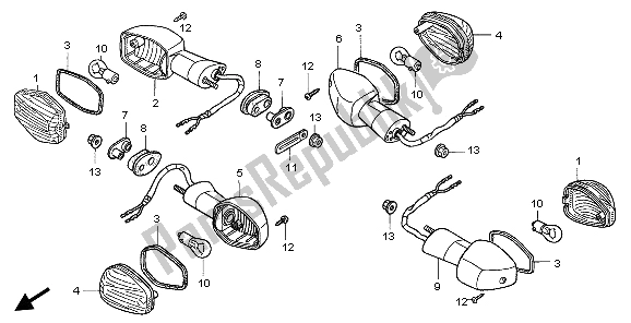 All parts for the Winker of the Honda FMX 650 2007