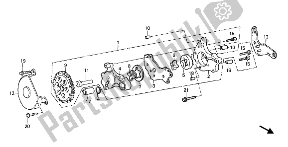 Todas las partes para Bomba De Aceite de Honda XR 250R 1988