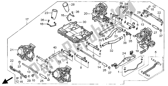 All parts for the Carburetor (assy.) of the Honda VFR 750F 1997