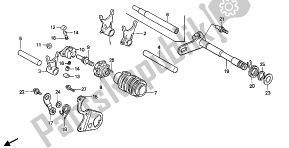 Todas las partes para Tambor De Cambio De Marchas de Honda CR 250R 1990