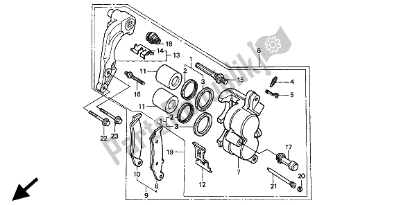 Todas las partes para Pinza De Freno Delantero de Honda CR 500R 1994