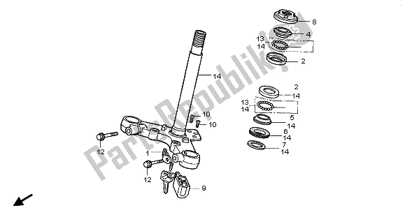 Wszystkie części do Mostek Kierownicy Honda CB 250 1997