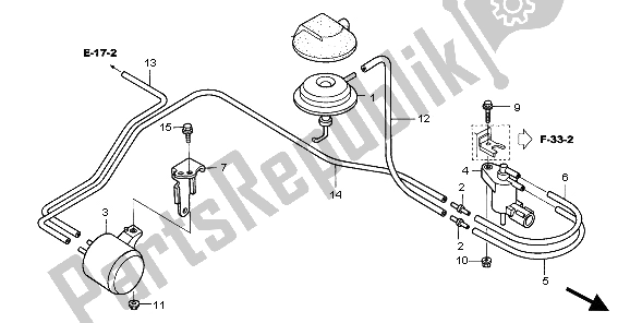 Wszystkie części do Zawór Elektromagnetyczny Honda VTR 1000 SP 2006