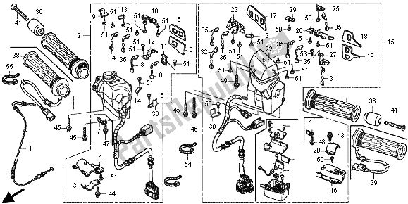 All parts for the Handle Switch of the Honda GL 1800 2013