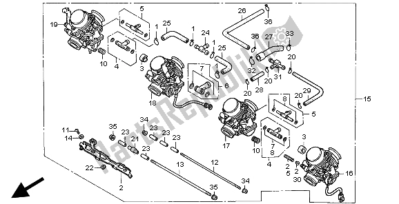 Tutte le parti per il Carburatore Assy del Honda CBR 900 RR 1999