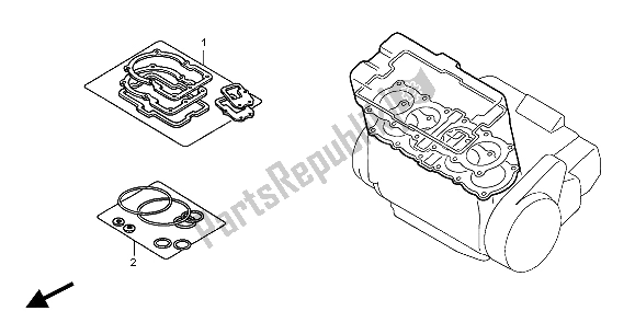 All parts for the Eop-1 Gasket Kit A of the Honda CB 900F Hornet 2004
