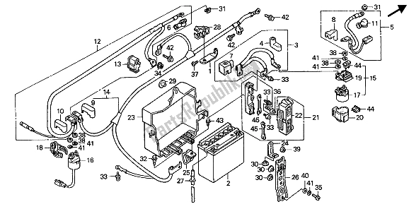 Todas las partes para Batería de Honda GL 1500 1988