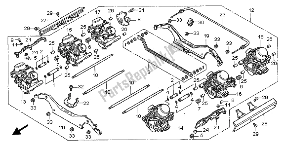 Tutte le parti per il Carburatore Assy del Honda GL 1500C 1997