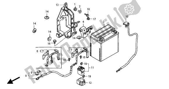 Todas as partes de Bateria do Honda ST 1100A 2000