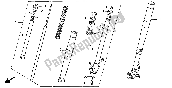 All parts for the Front Fork of the Honda FMX 650 2006