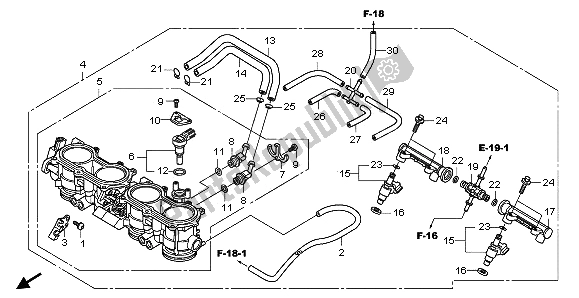 Alle onderdelen voor de Gasklephuis van de Honda CBR 1000 RR 2009