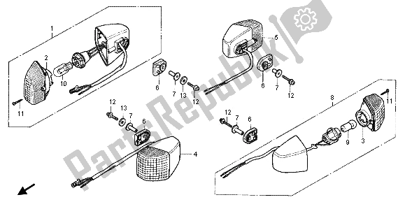 Tutte le parti per il Winker del Honda RVF 400R 1995