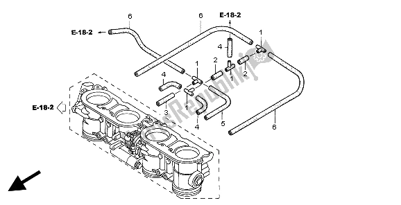 Tutte le parti per il Corpo Farfallato (tubo) del Honda CBR 1100 XX 1999