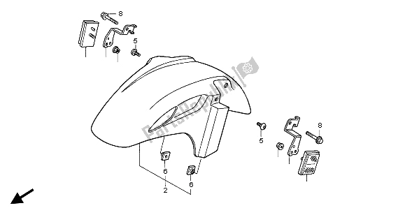 Todas las partes para Guardabarros Delantero de Honda CBR 600F 1997