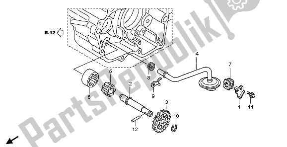 All parts for the Oil Pump of the Honda CRF 450R 2006