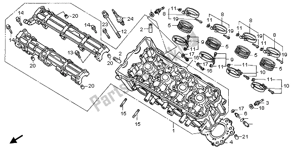 All parts for the Cylinder Head of the Honda CBR 900 RR 1996