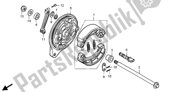 All parts for the Rear Brake Panel of the Honda VT 750S 2011