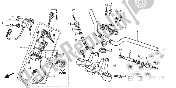 Tutte le parti per il Gestire Il Tubo E Il Ponte Superiore del Honda NC 700S 2013